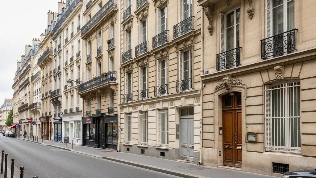 Façades d'immeubles parisiens montrant les différences architecturales et de standing