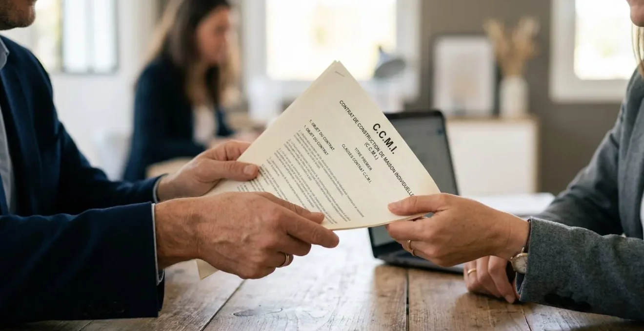 Gros plan sur deux mains échangeant un document contractuel, cadrage serré sur les mains et le papier, arrière-plan professionnel flouté, lumière naturelle douce
